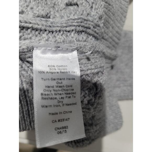 Talbots SZ M Sweater Mock Neck Cable Knit Cotton Angora Rabbit Hair Classic - Picture 7 of 7